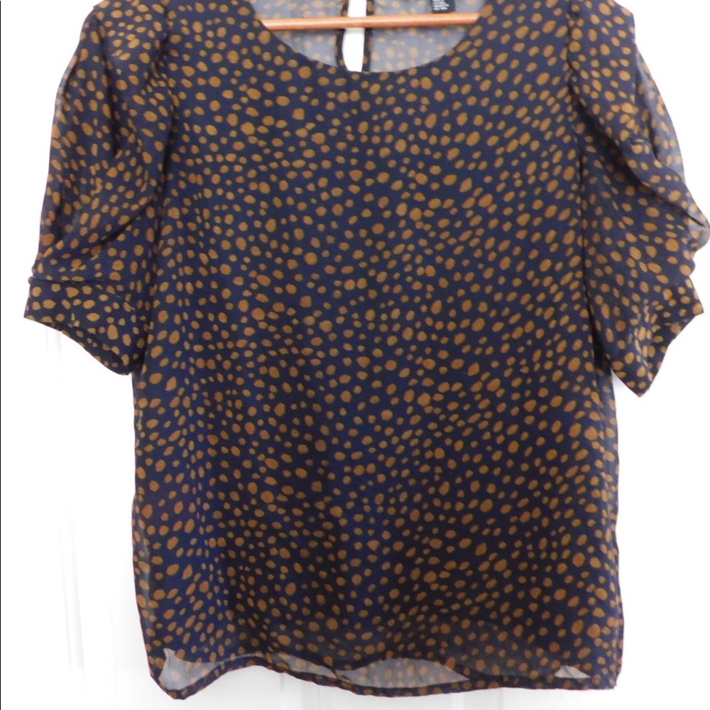 Black and brown spotted blouse